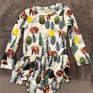 Posh Peanut Forest Print Bodysuit with Bears and Trees